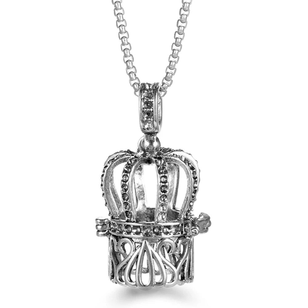 Steel Aromatherapy Ball Necklace, Aesthetic Spiritual Jewelry