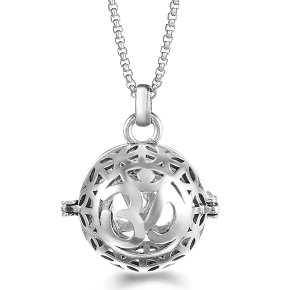 Steel Aromatherapy Ball Necklace, Aesthetic Spiritual Jewelry