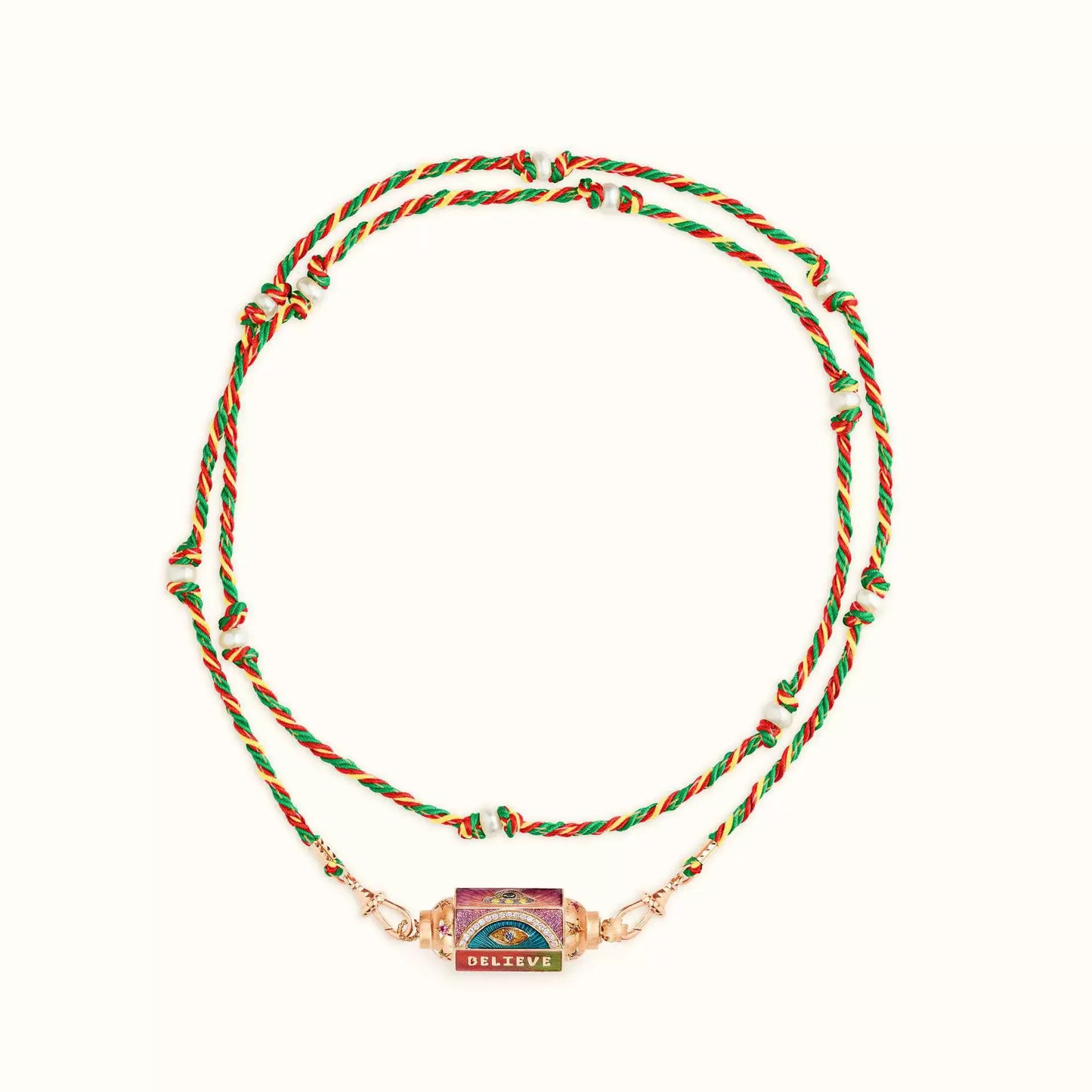 Hexagonal Spiritual-themed Rope Necklace