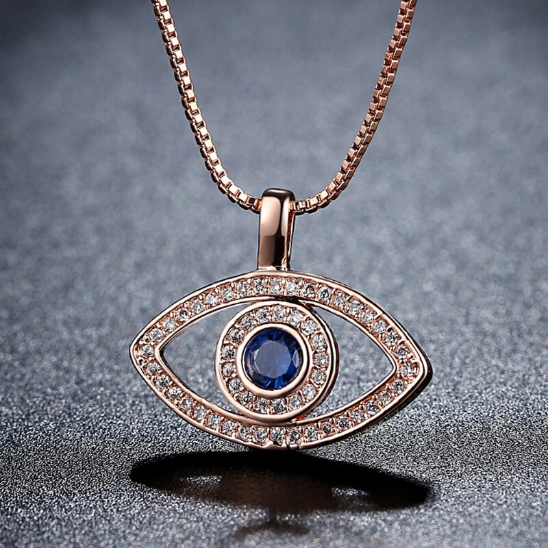 Evil Eye Crystal Necklace | Hamsa Style, Silver Spiritual Jewelry