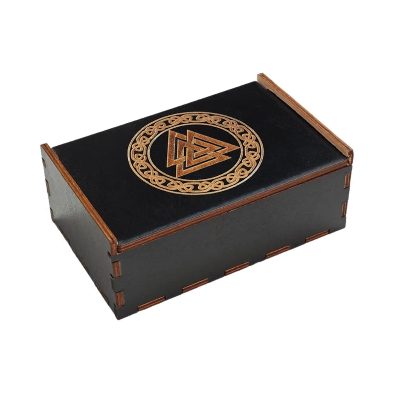 Engraved Wooden Tarot Card Box, Crystal Storage, Trees of Life