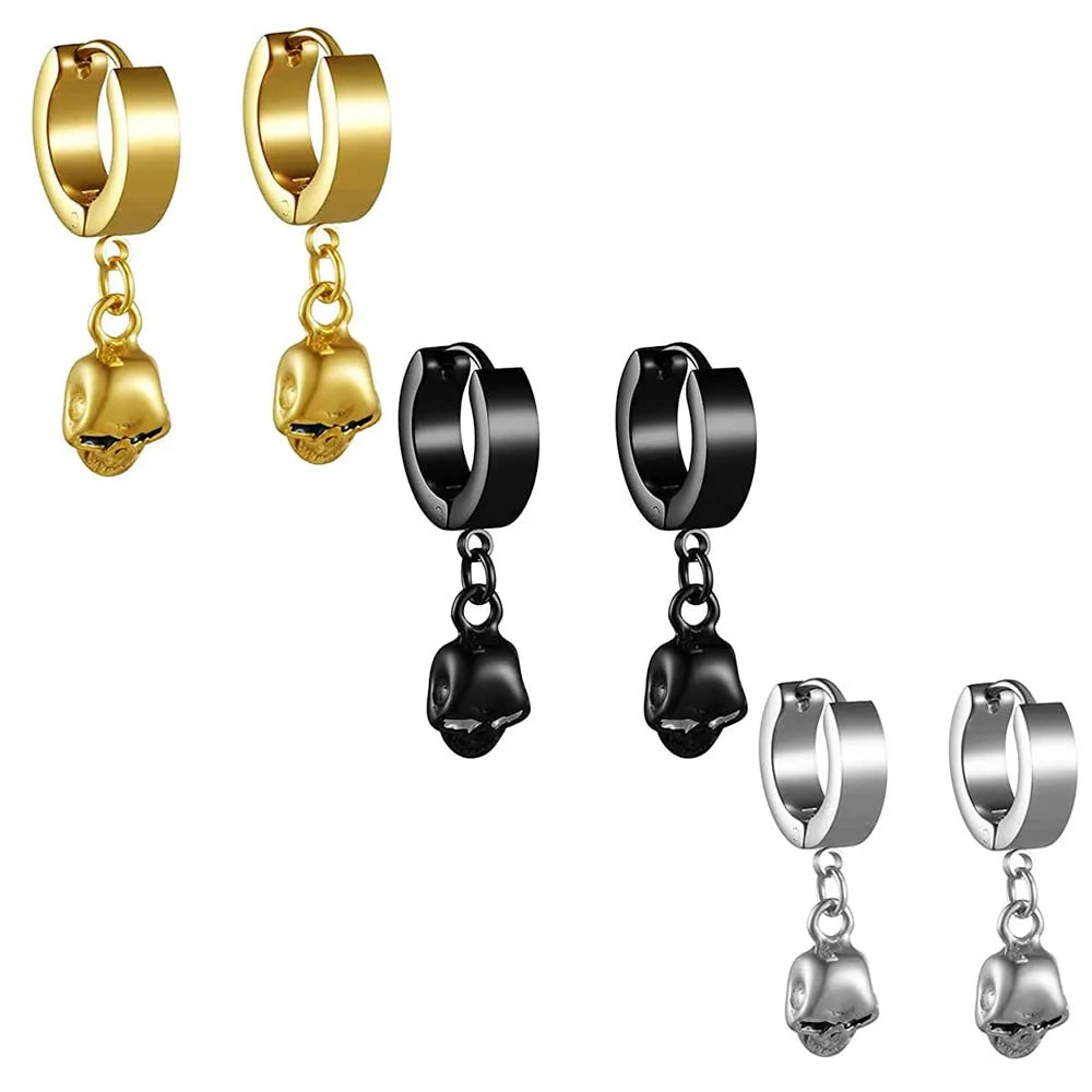 Punk Black Spiritual - Religious Earrings | Stainless/Titanium | Studs, Cross - Gothic Style Jewelry