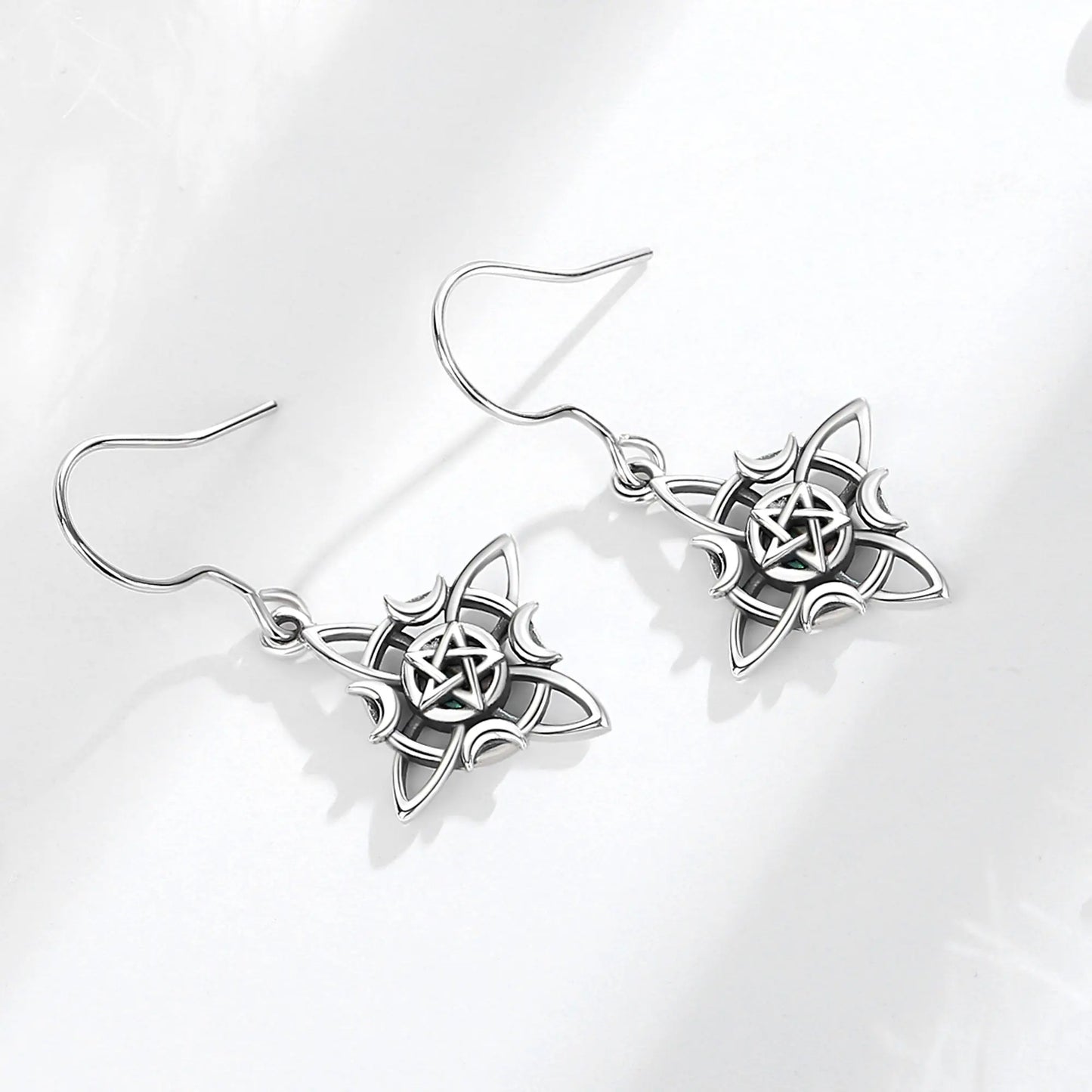 925 Sterling Silver Witch Knot Drop Earrings for Women Irish Celtic Knot Jewelry