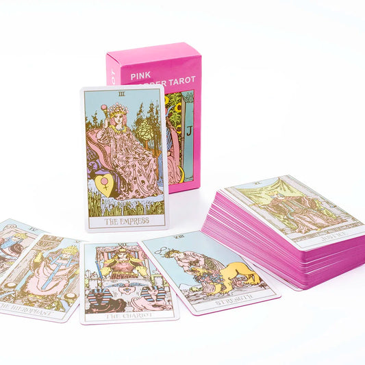 Pink Border Tarot Card Deck with Guidebook - 78 English Rider-Waite-Smith Cards