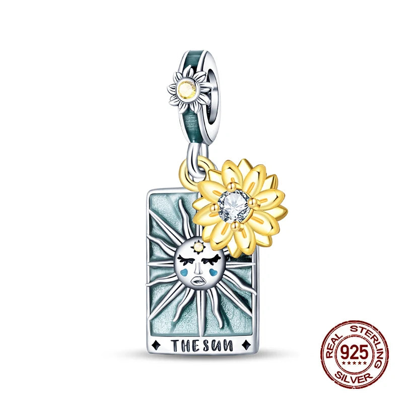 925 Sterling Silver Tarot Collection Pendant, DIY Hourglass Bracelet Charms