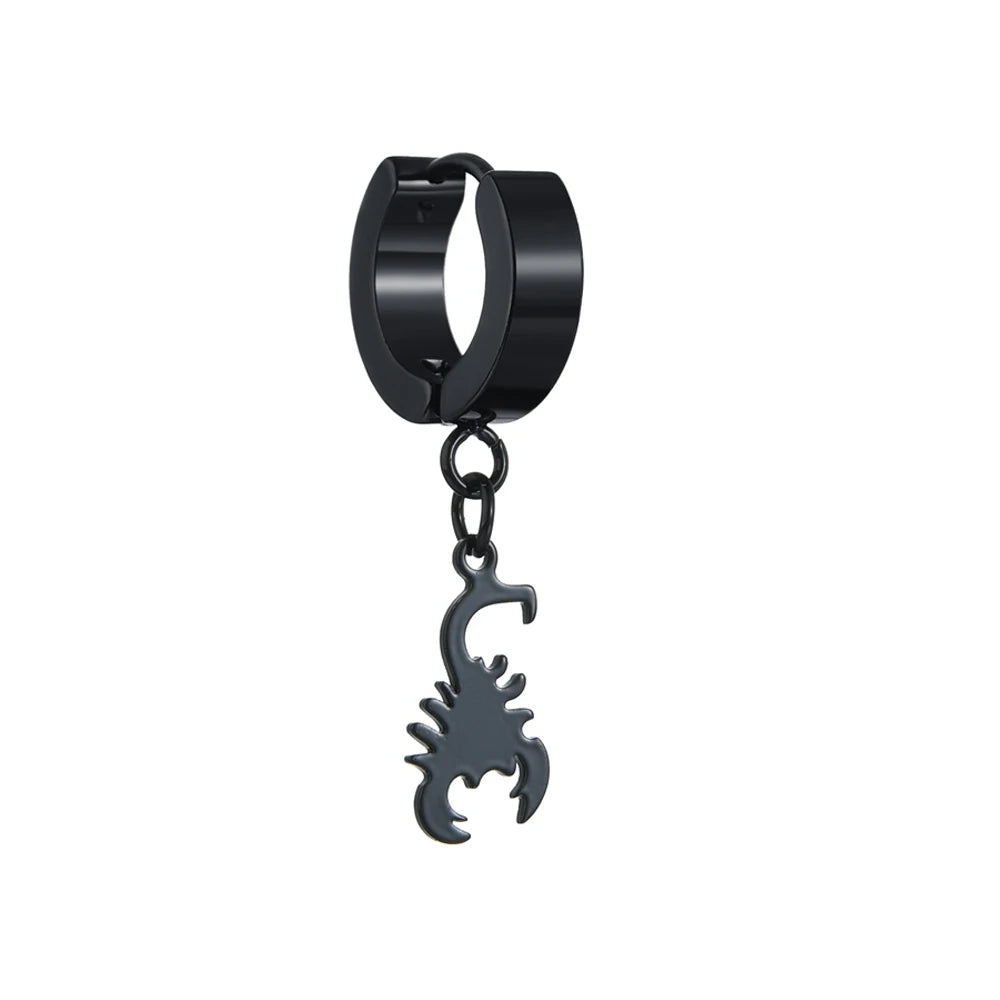 Punk Black Spiritual - Religious Earrings | Stainless/Titanium | Studs, Cross - Gothic Style Jewelry