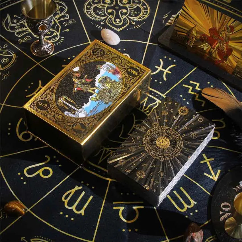 Panoramic Gold Foil Tarot Card Deck | Premium Sideways Rider-Waite-Smith Exclusive Deck