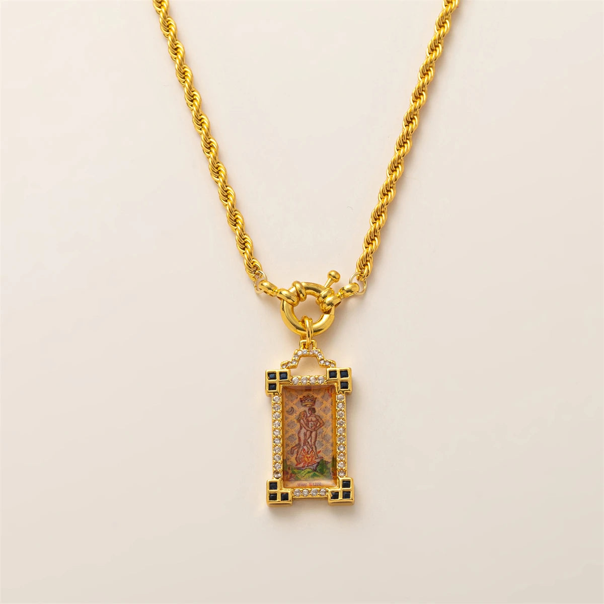 Tarot Card Dainty Gold Necklace, Artistic Charms