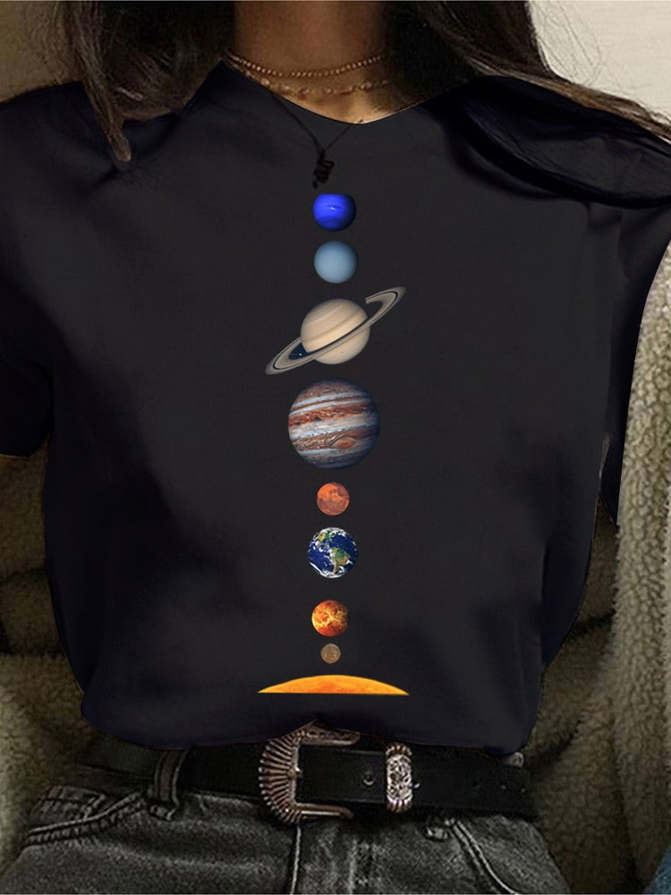 Solar System, Planets Women's T-Shirt | Astrology, Starry Celestial Apparel
