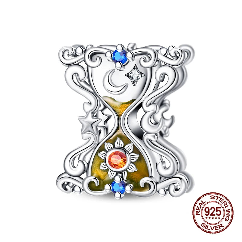 925 Sterling Silver Tarot Collection Pendant, DIY Hourglass Bracelet Charms