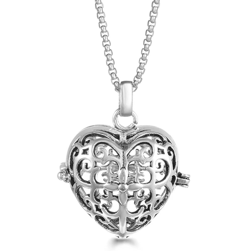 Steel Aromatherapy Ball Necklace, Aesthetic Spiritual Jewelry