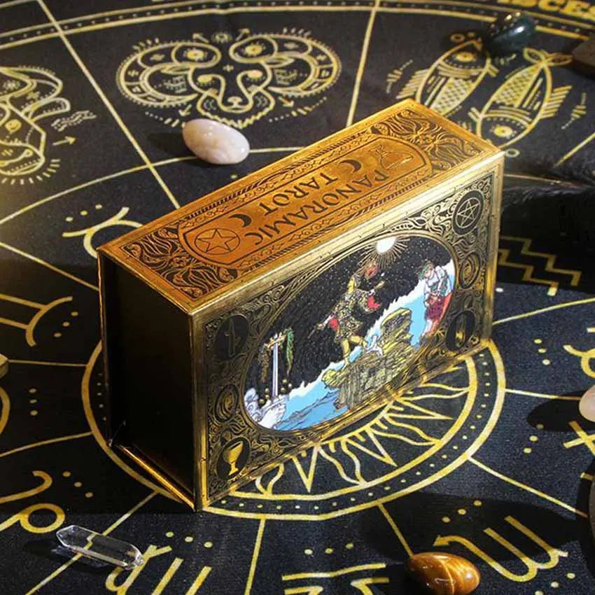 Panorama Gold Foil Tarot Cards, Panoramic Rider-Waite-Smith PVC Deck