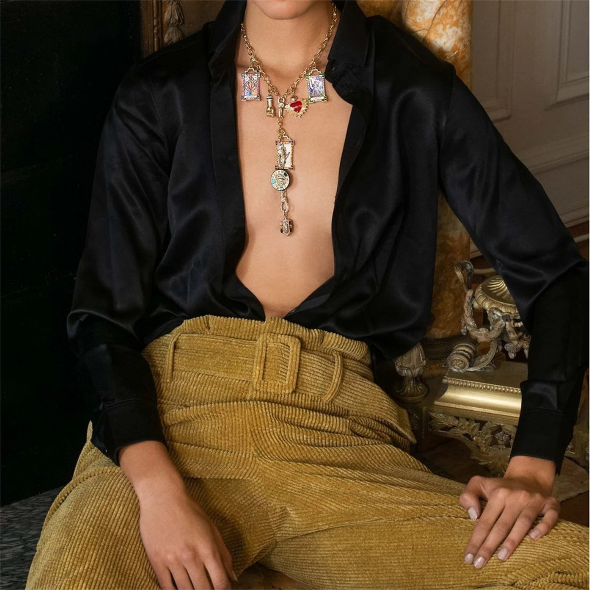Tarot Card Dainty Gold Necklace, Artistic Charms