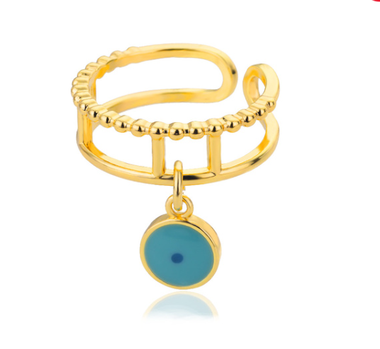 Evil Eye Gold Rings | Adjustable Stainless Steel Hamsa Jewelry