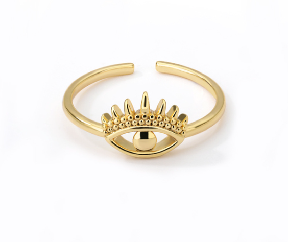 Evil Eye Gold Rings | Adjustable Stainless Steel Hamsa Jewelry