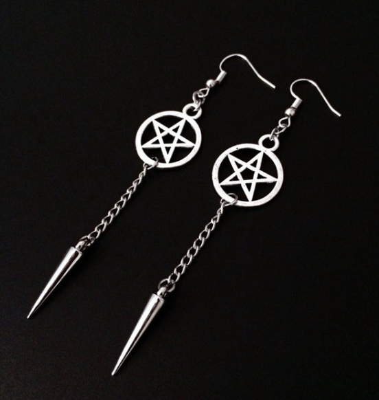 Pentagram and Sword Earring Set | Witch, Emo Jewelry