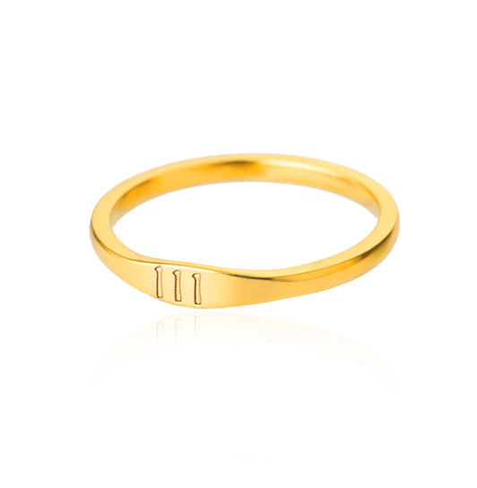 11:11 Angel Numbers Gold Ring | Stainless Steel | 111, 222, 333
