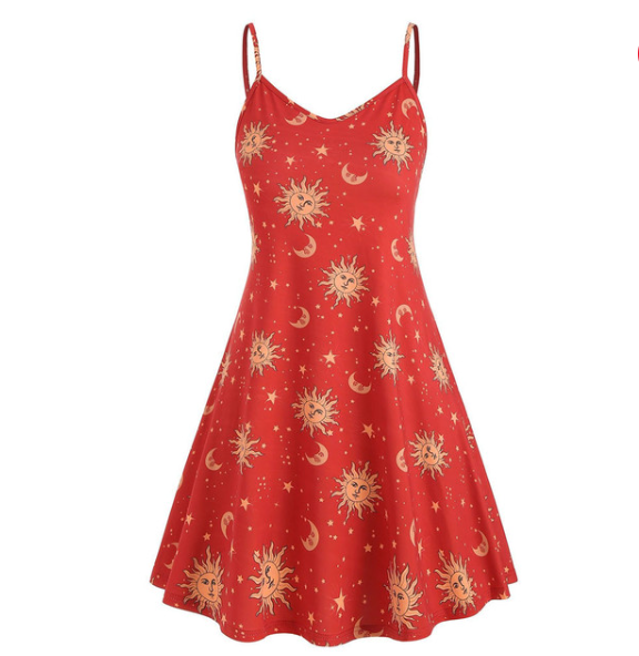 Starry Celestial Summer / Beach Dress | Gothic, Whimsigoth Style - Aesthetic