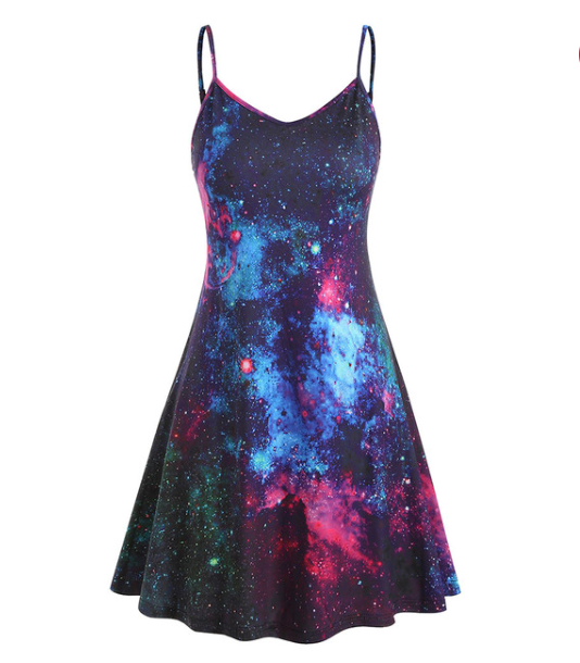 Starry Celestial Summer / Beach Dress | Gothic, Whimsigoth Style - Aesthetic