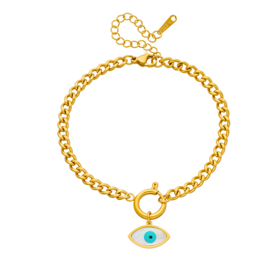 Gold Evil Eye Drop Earrings | Stainless Steel | Spiritual Jewelry