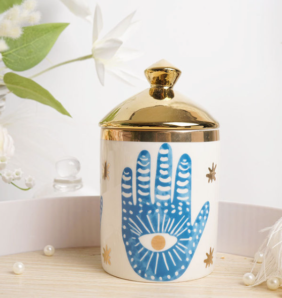 Evil Eye, Hamsa Premium Ceramic Jar | Nazar Kitchen Accessories