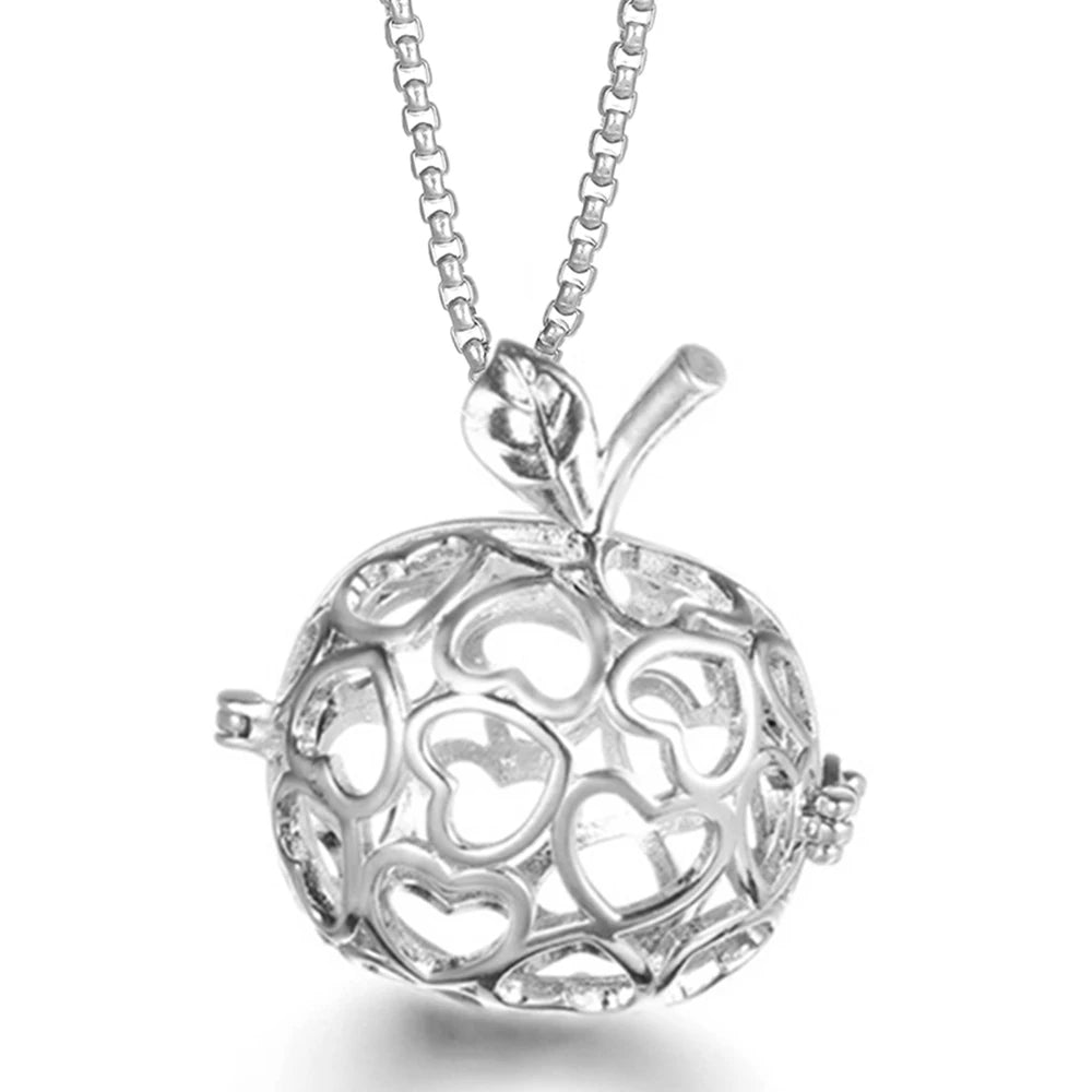 Steel Aromatherapy Ball Necklace, Aesthetic Spiritual Jewelry