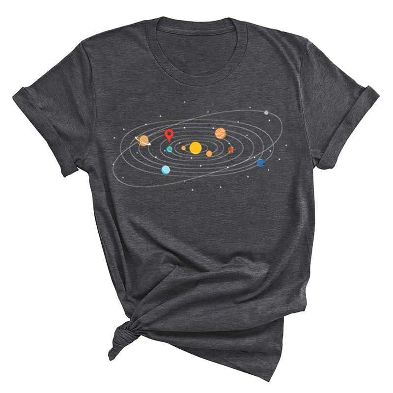 Women's Solar System 'You Are Here' Colorful T-Shirts | Astrology Apparel
