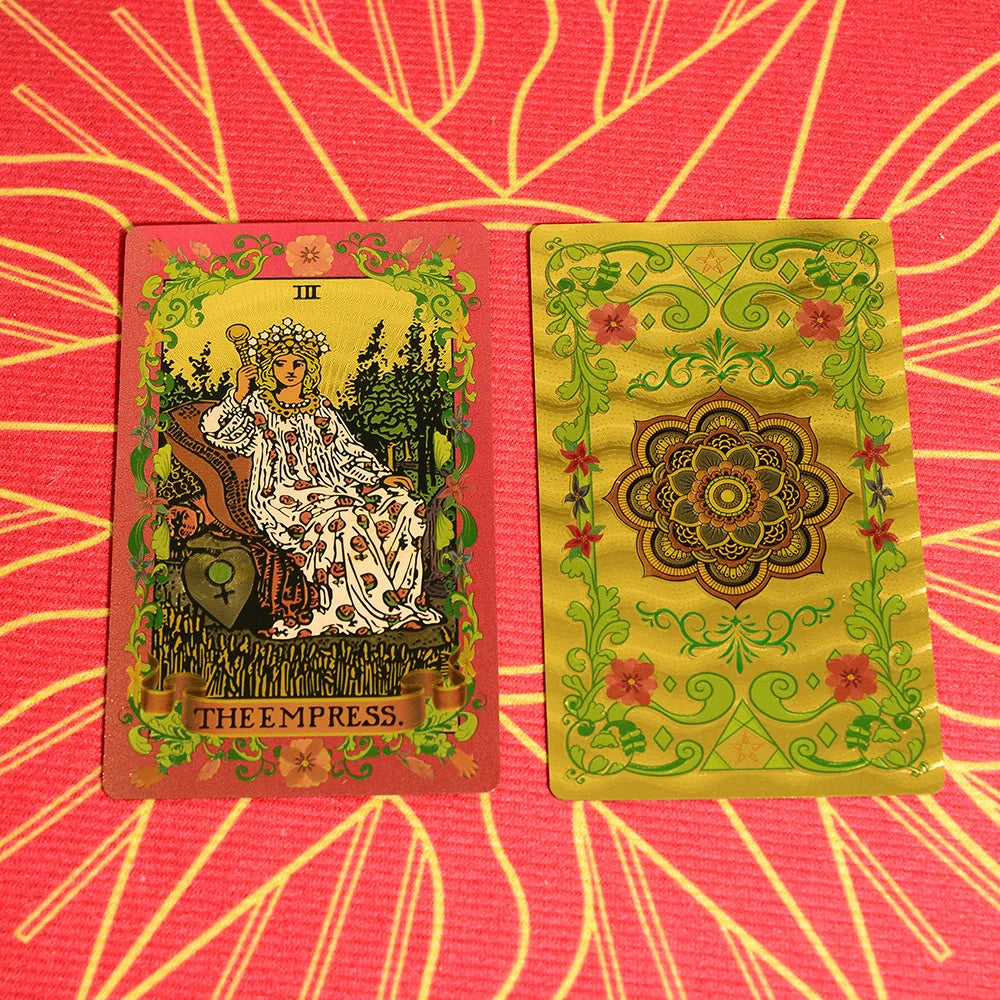 Floral - Starry Mandala (Gold, Black, Pink) Rider-Waite-Smith Tarot Deck