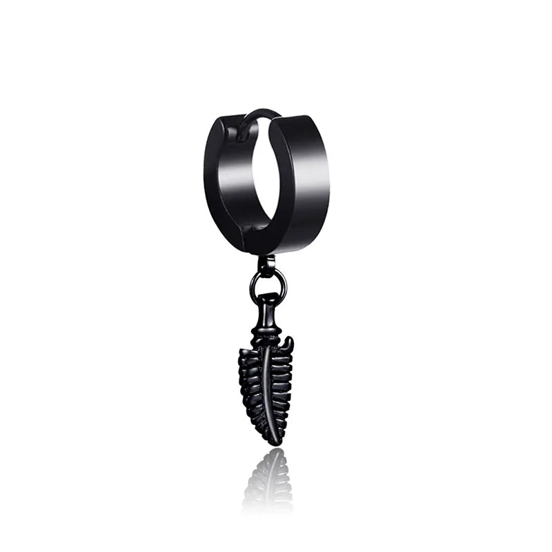 Punk Black Spiritual - Religious Earrings | Stainless/Titanium | Studs, Cross - Gothic Style Jewelry