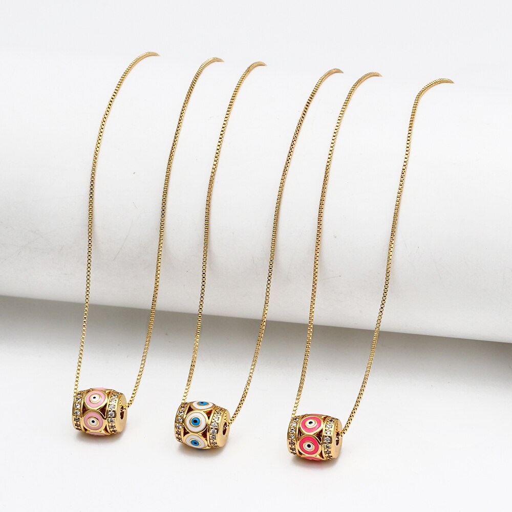 Lucky Evil Eye Colorful Drip Drop Pendant Necklace | Hamsa