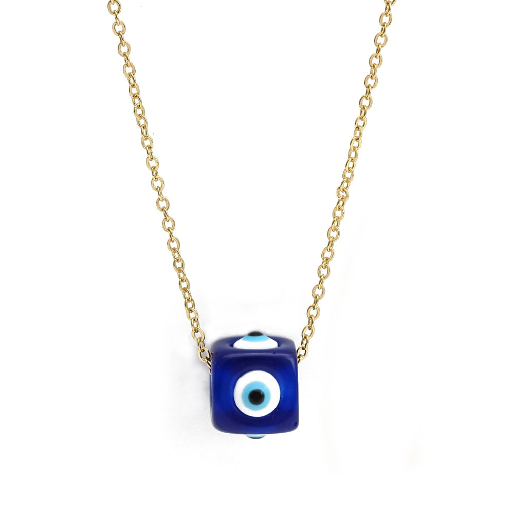 Lucky Evil Eye Colorful Drip Drop Pendant Necklace | Hamsa