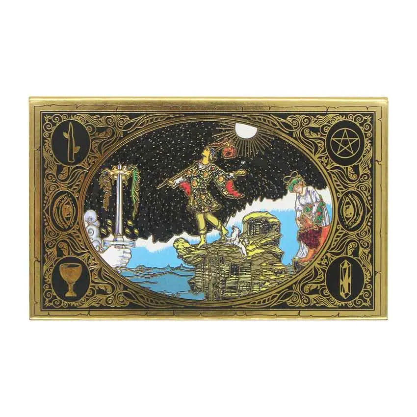 Panorama Gold Foil Tarot Cards, Panoramic Rider-Waite-Smith PVC Deck