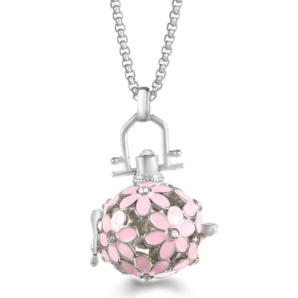 Steel Aromatherapy Ball Necklace, Aesthetic Spiritual Jewelry