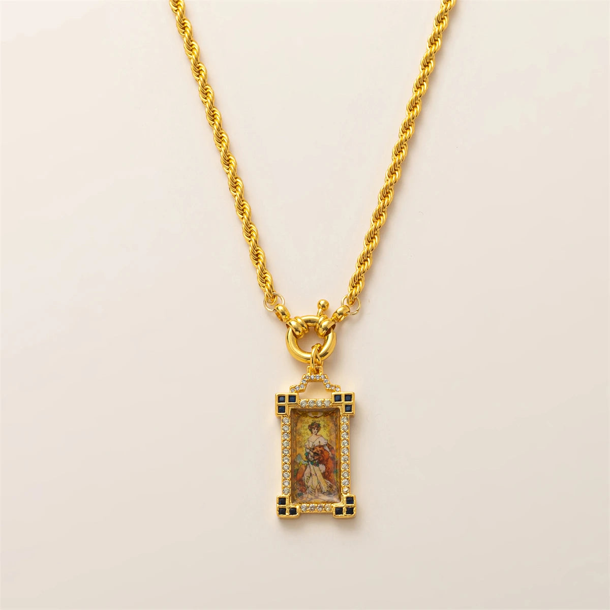 Tarot Card Dainty Gold Necklace, Artistic Charms