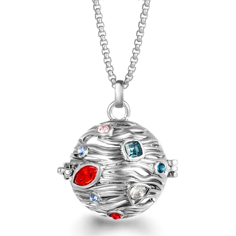 Steel Aromatherapy Ball Necklace, Aesthetic Spiritual Jewelry
