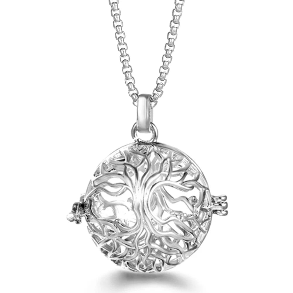 Steel Aromatherapy Ball Necklace, Aesthetic Spiritual Jewelry