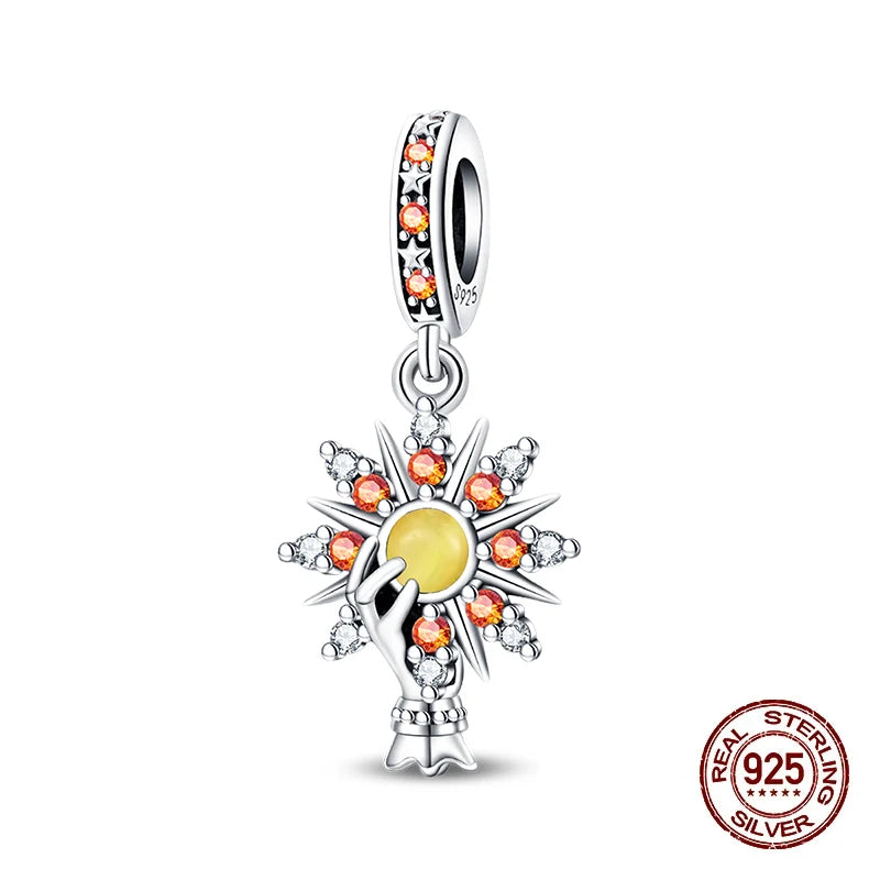 925 Sterling Silver Tarot Collection Pendant, DIY Hourglass Bracelet Charms