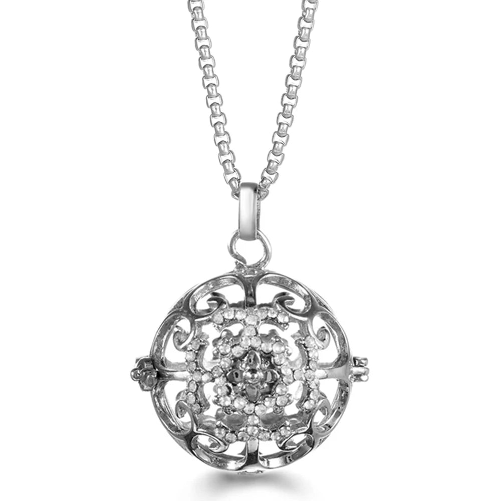 Steel Aromatherapy Ball Necklace, Aesthetic Spiritual Jewelry