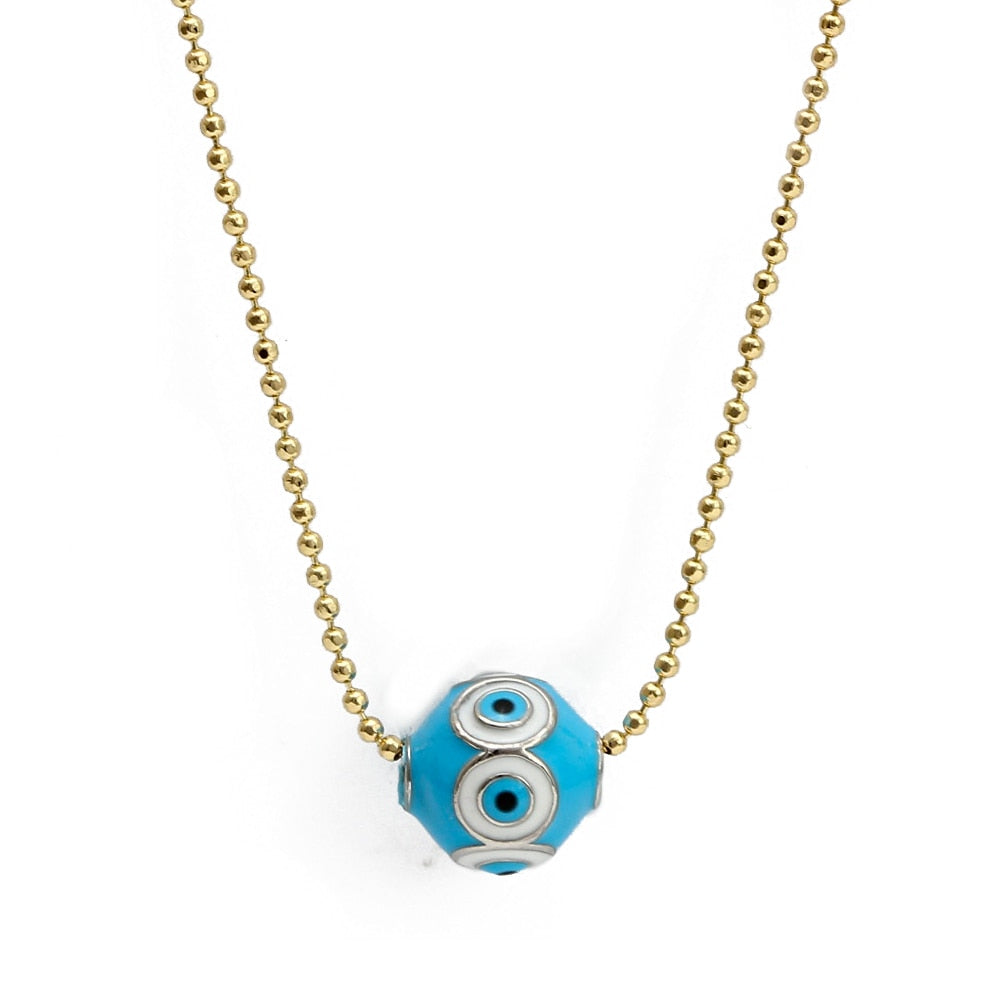 Lucky Evil Eye Colorful Drip Drop Pendant Necklace | Hamsa