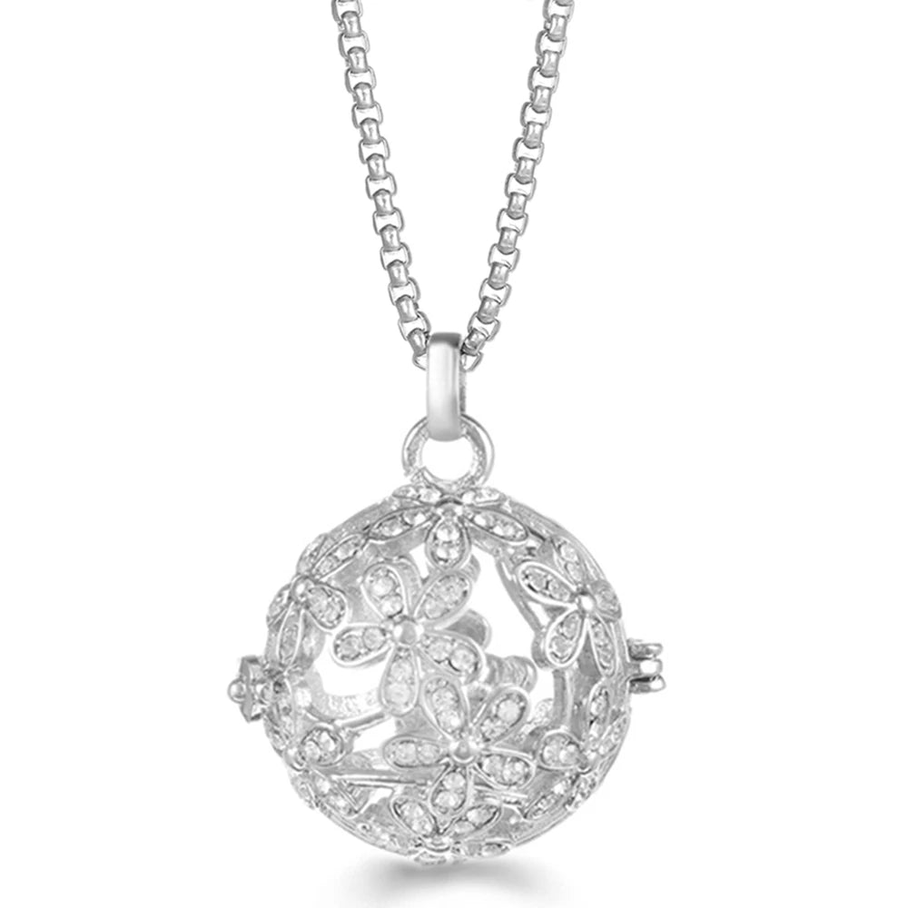 Steel Aromatherapy Ball Necklace, Aesthetic Spiritual Jewelry