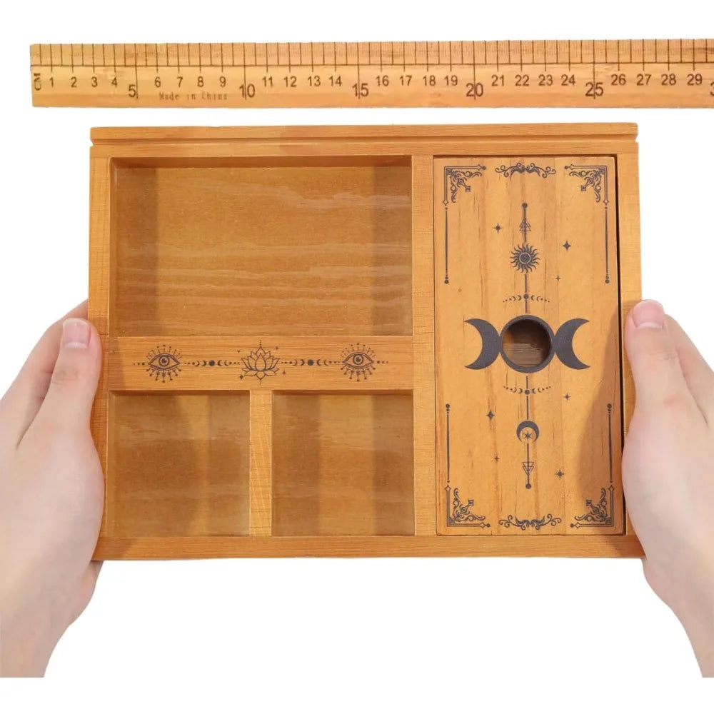 Wooden Tarot Card Holder Stand, Crystal Storage and Tarot Card Reading