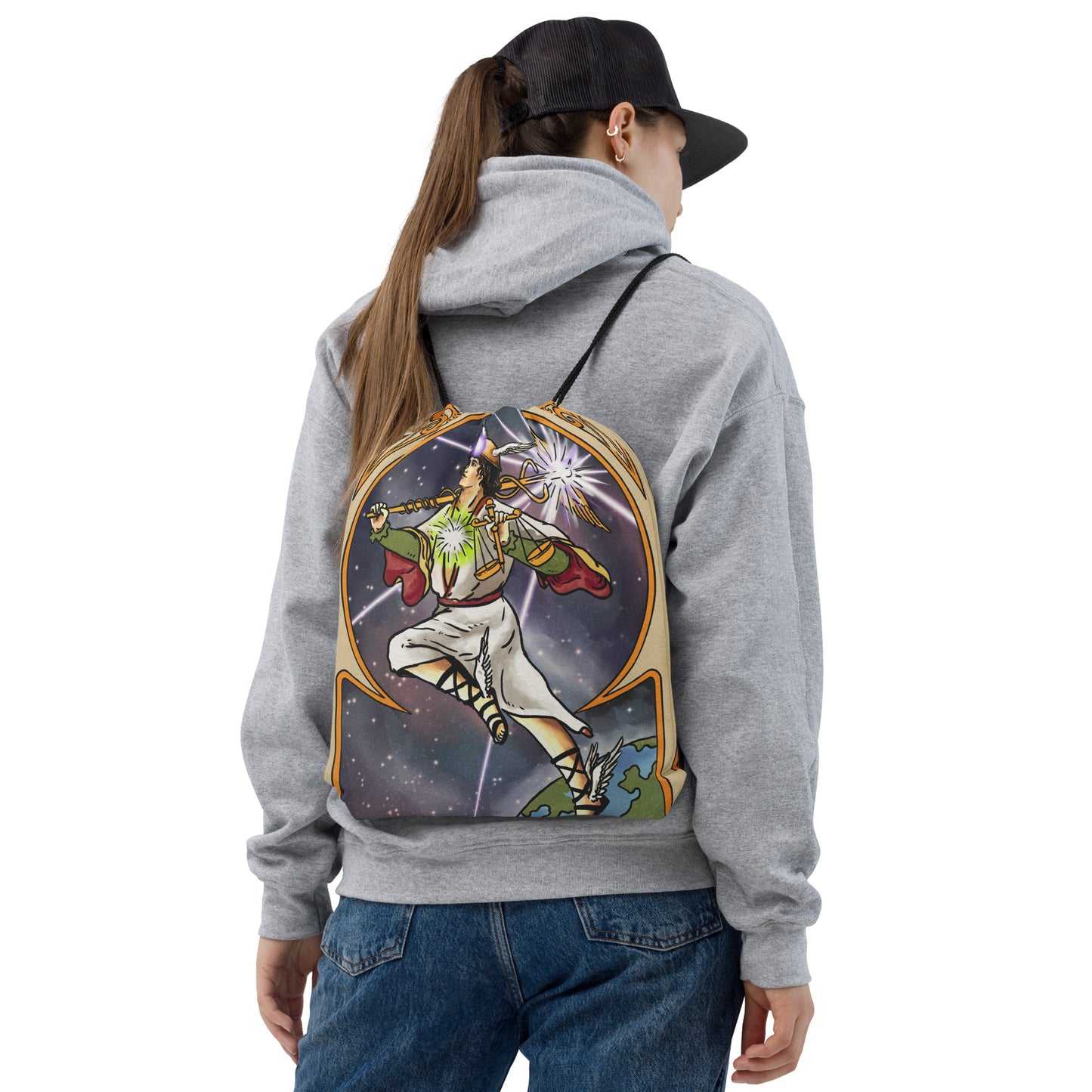 'The Fool Becomes Enlightened Drawstring bag | Tarot Card Themed