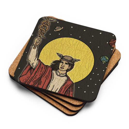 'The Magician' Tarot Card - Greek God Hermes Cork-back coaster