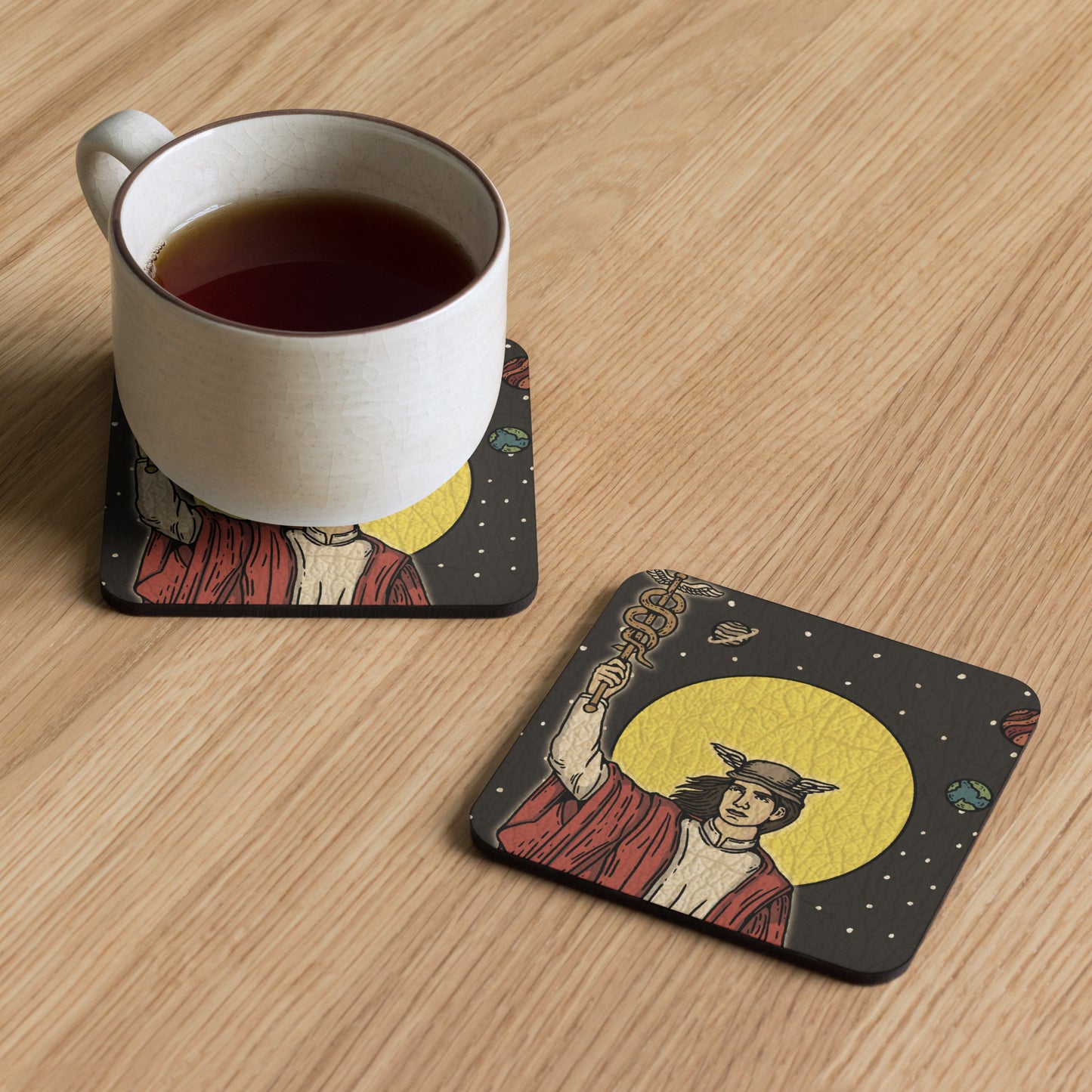 'The Magician' Tarot Card - Greek God Hermes Cork-back coaster