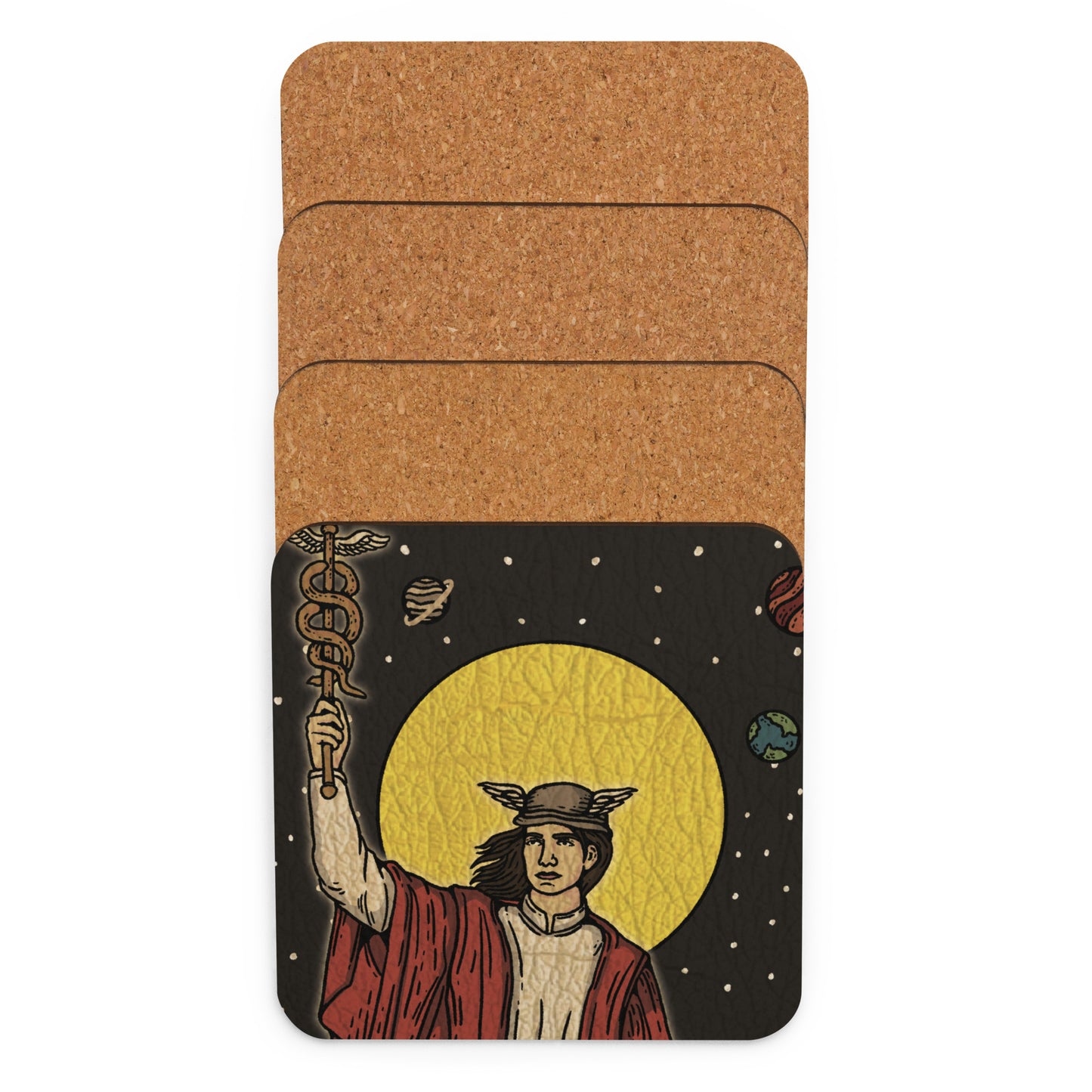 'The Magician' Tarot Card - Greek God Hermes Cork-back coaster