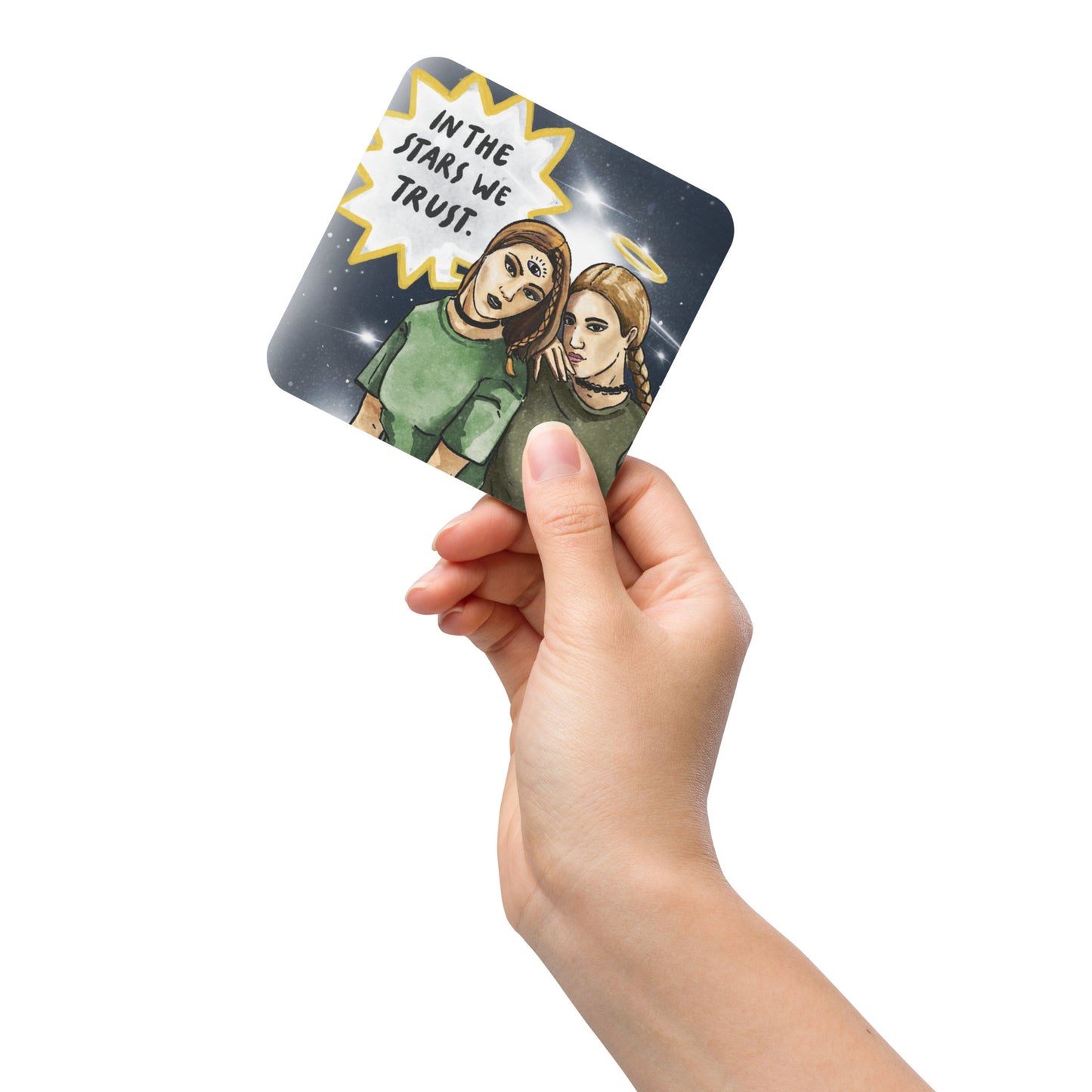 'The the Stars we Trust' Celestial Cork-back coaster