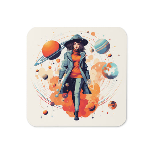 'Astrogirl Cork-back coaster | Spiritual, Astrology themed drink coaster