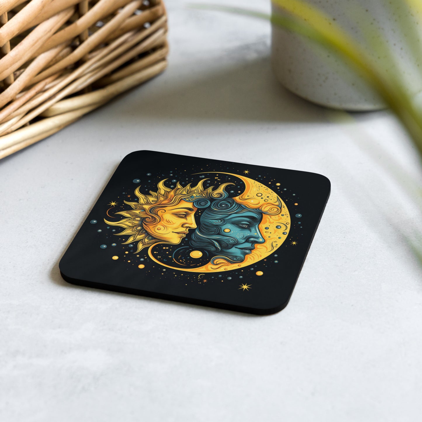 'Moon Goddess' Divine Feminine Cork-back coaster
