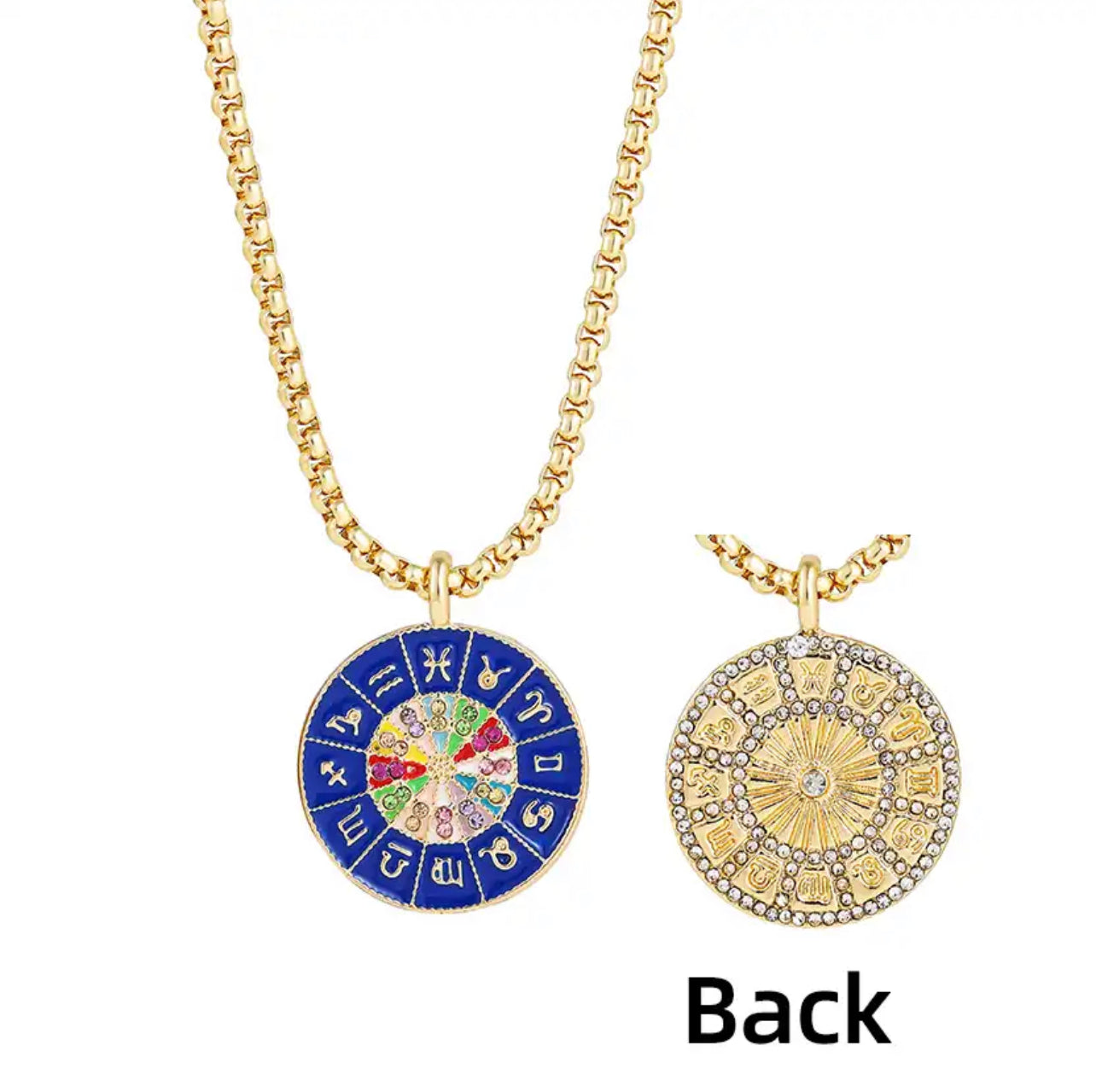 18k Gold Plated Evil Eye Hamsa Enamel Necklace | Stainless Sterling Jewelry