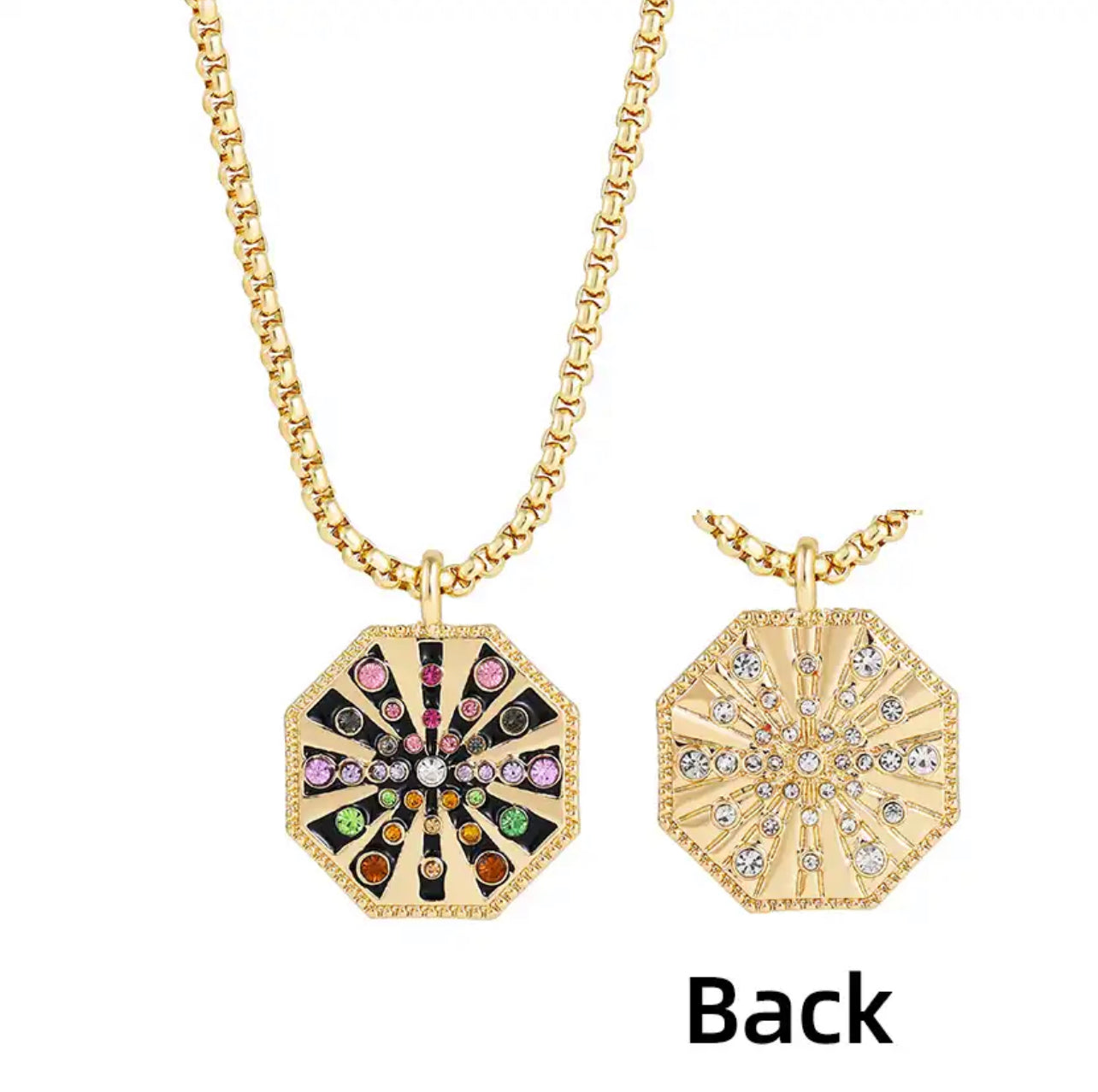 18k Gold Plated Evil Eye Hamsa Enamel Necklace | Stainless Sterling Jewelry